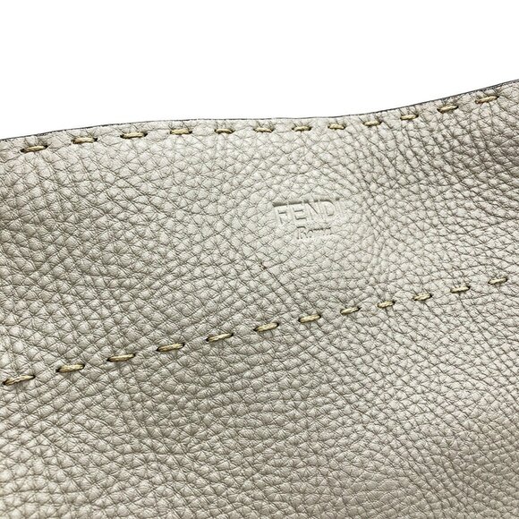 FENDI Gray Leather Shoulder Bag - Picture 6 of 10